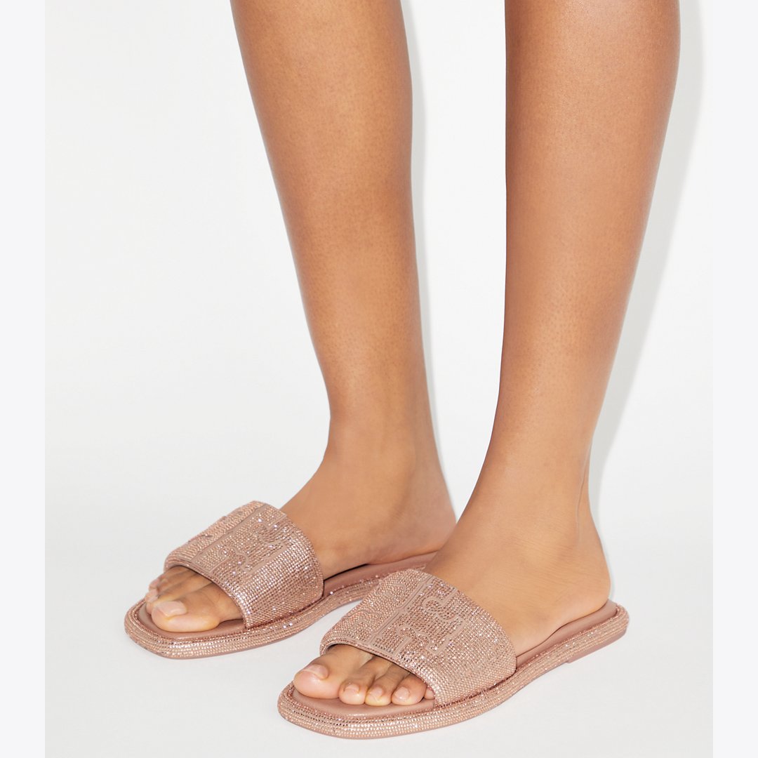 Tory Burch Pav Double T Sport Slide MALVA / LIGHT PEACH