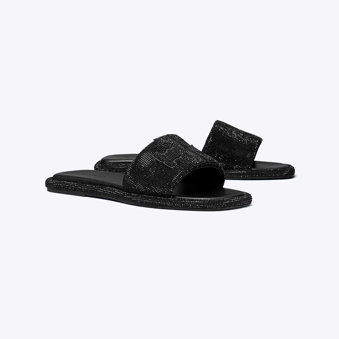 Tory Burch Pav Double T Sport Slide PERFECT BLACK / JET