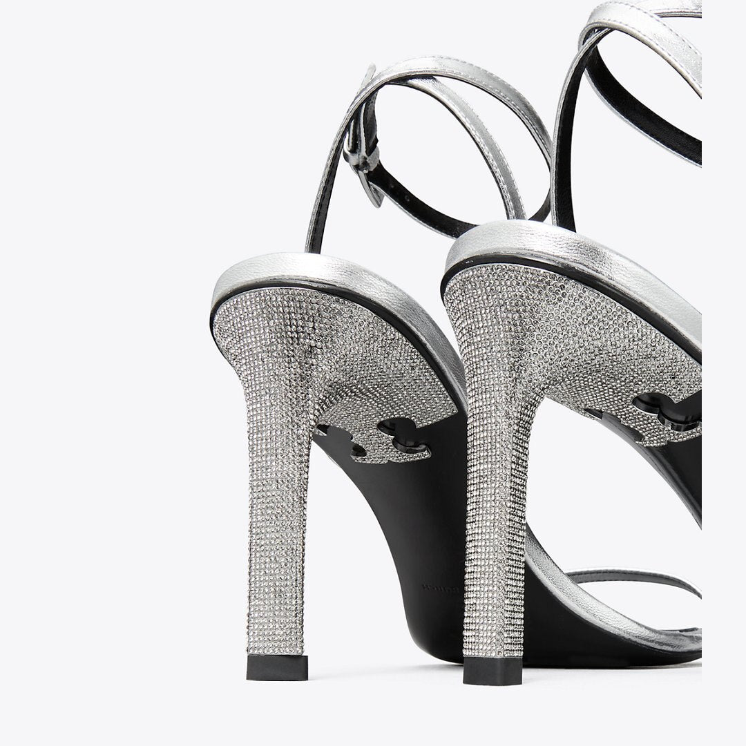 Tory Burch Pav Heeled Sandal SILVER