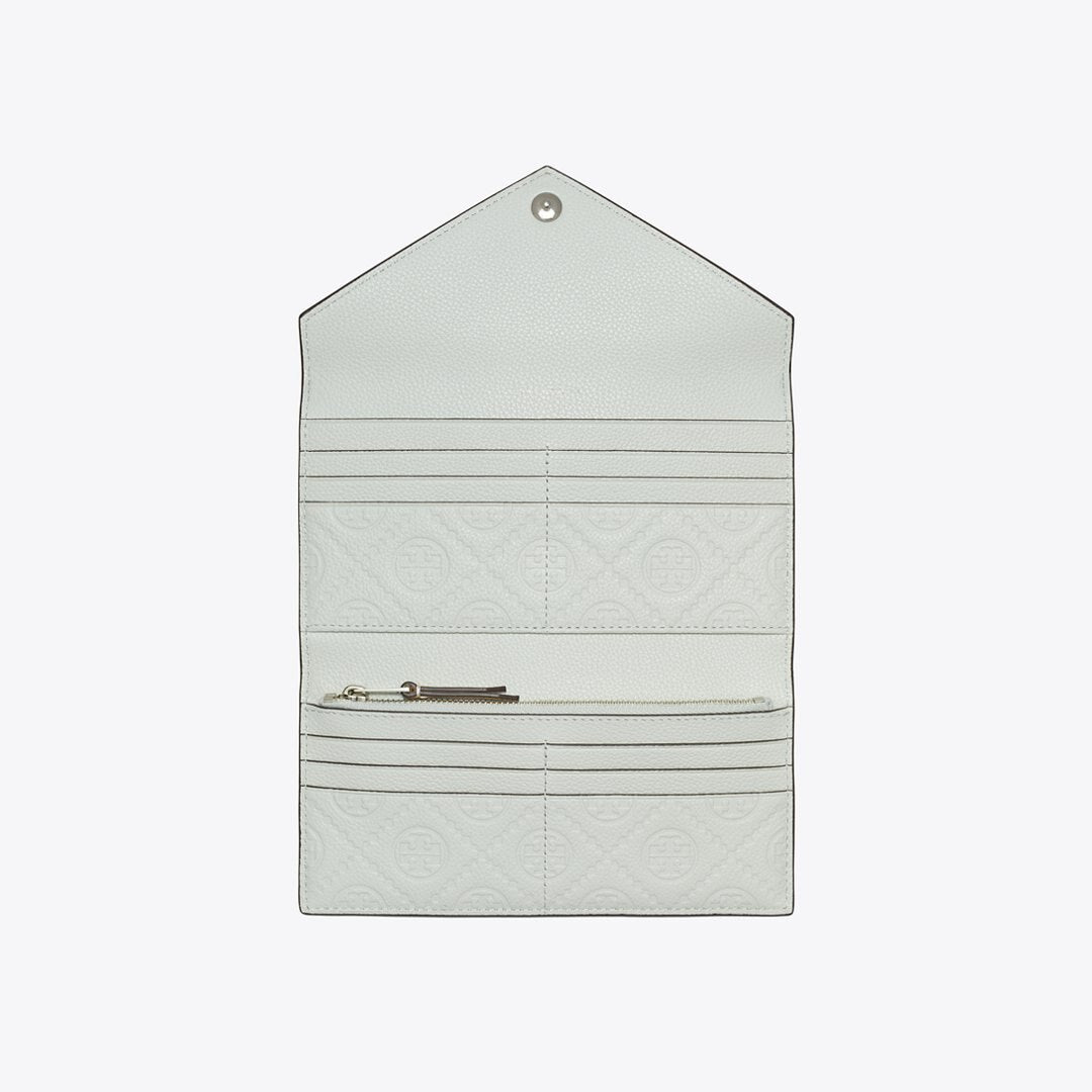 Tory Burch Pebble Envelope Long Wallet Light Titanium