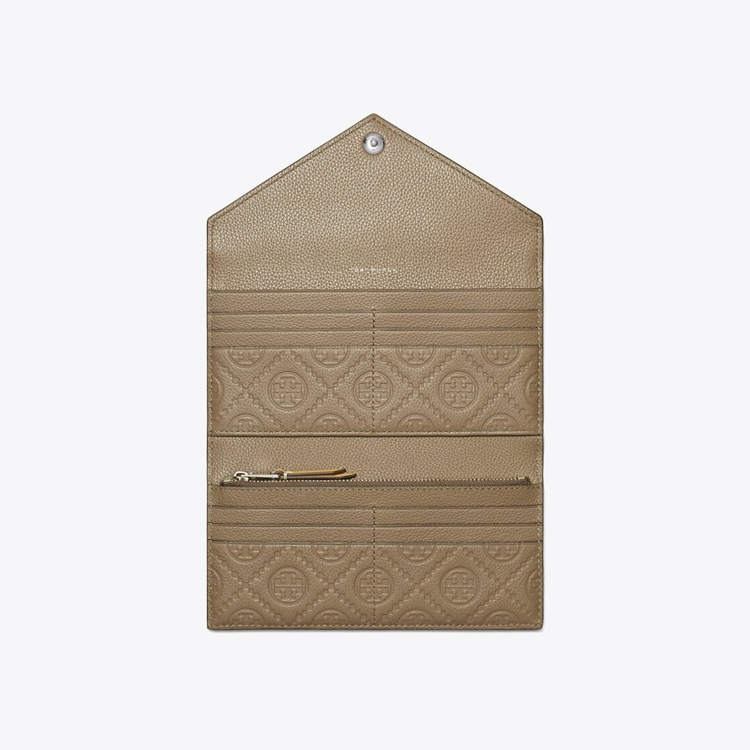 Tory Burch Pebble Envelope Long Wallet Wild Mushroom