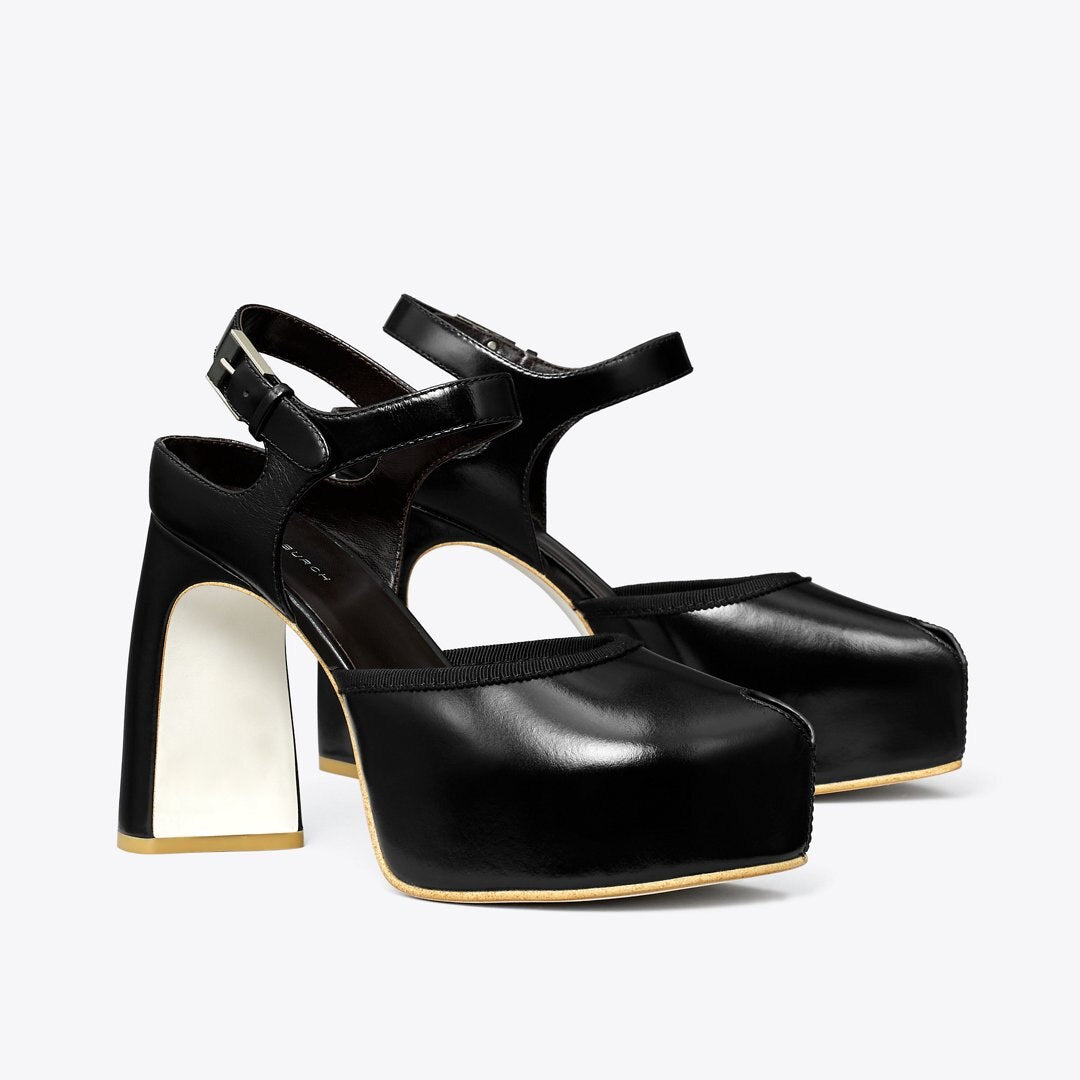 Tory Burch Peep-Toe Platform Sandal PERFECT BLACK