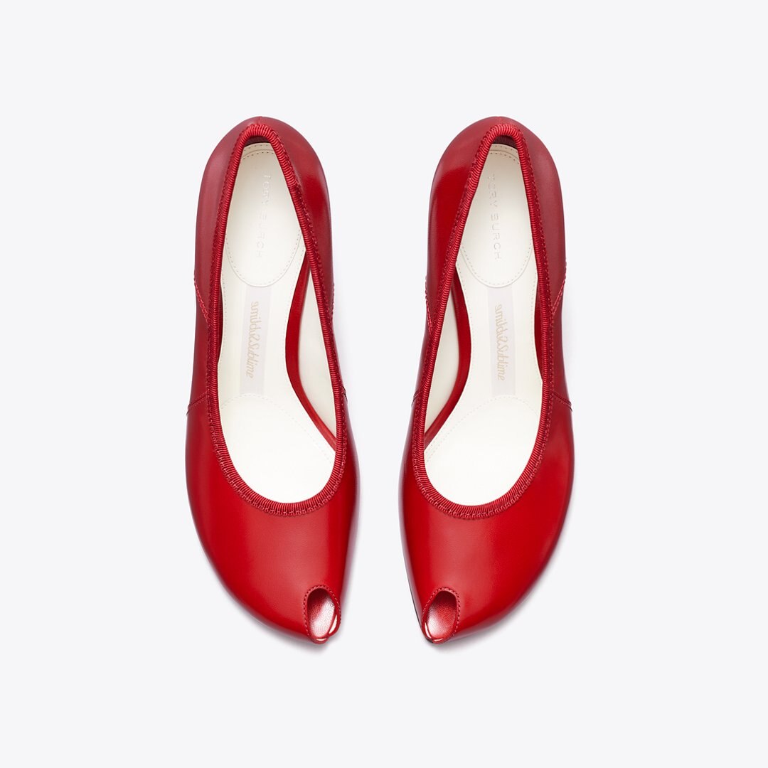 Tory Burch Peep-Toe Pump RED SKY