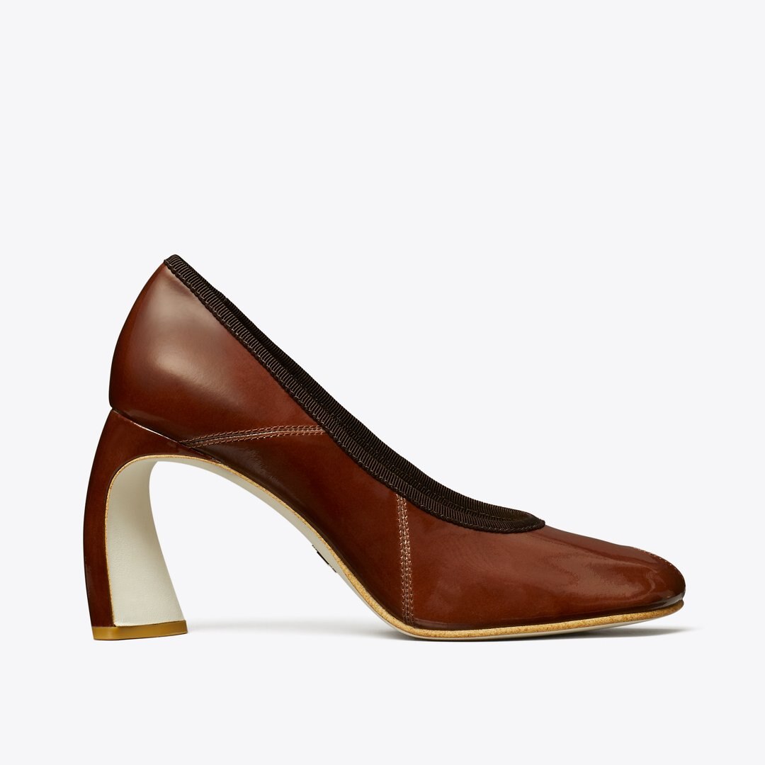 Tory Burch Peep-Toe Pump RUSSET BROWN