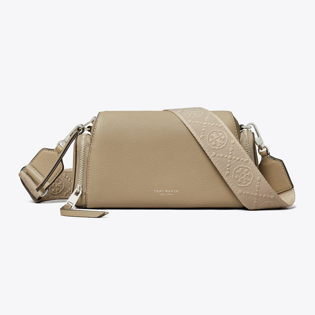 Tory Burch Perry Voyager Crossbody Bag Soft Cement