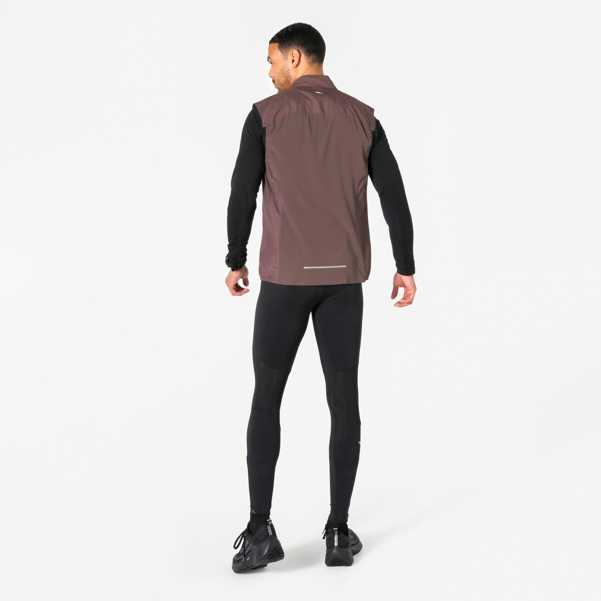 Kiprun Men's Breathable Running Tights, Kiprun Run Flow Dark Brown