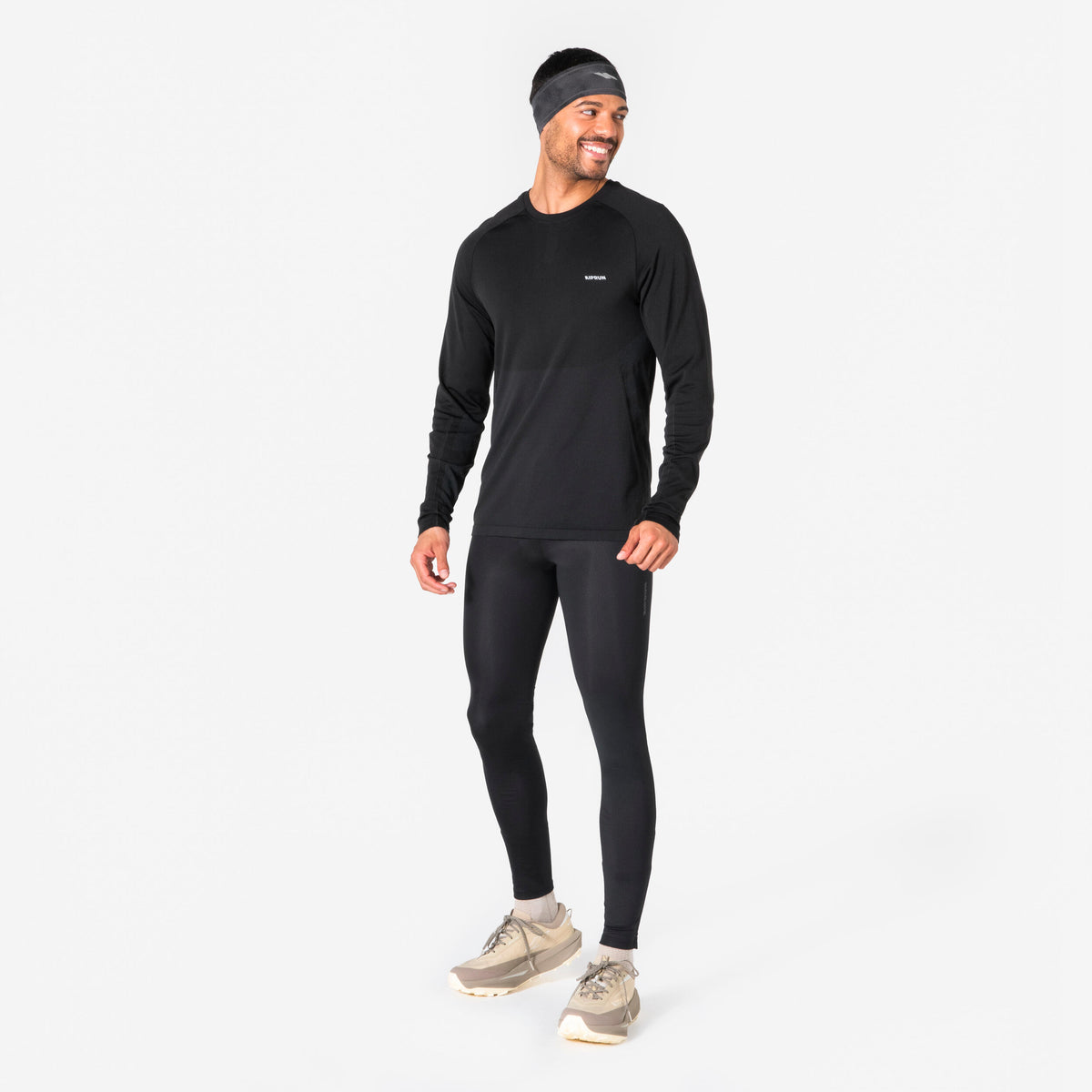 Kiprun Warm+ V2 Adult Warm Running Headband - Smoke Black