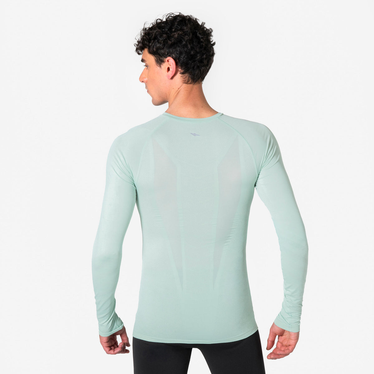 Kiprun Men's Long-Sleeved Slim Running T-Shirt Kiprun Run 500 Seamless Green