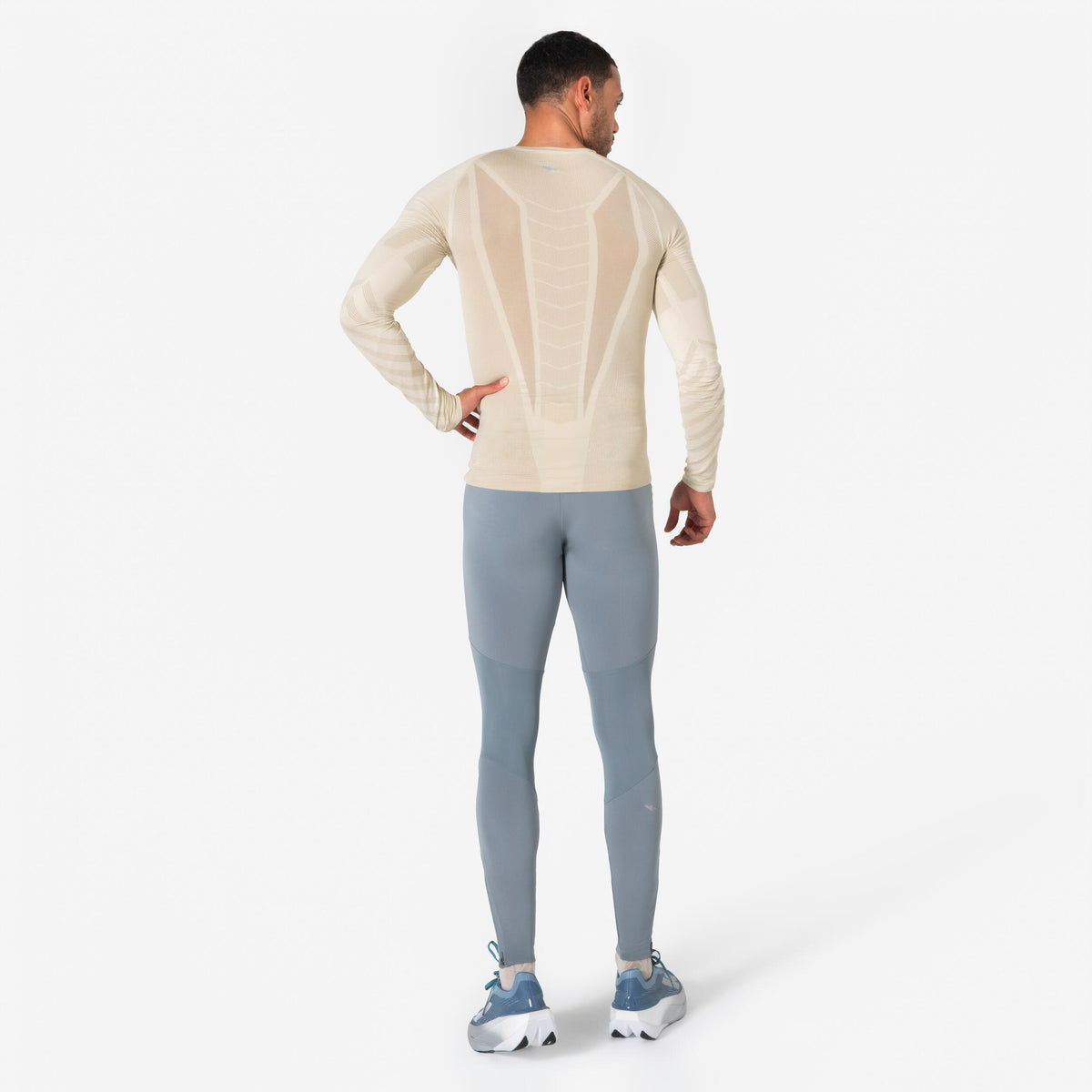 Kiprun Men's Long-Sleeved Slim Running T-Shirt Kiprun Run 500 Seamless Purple