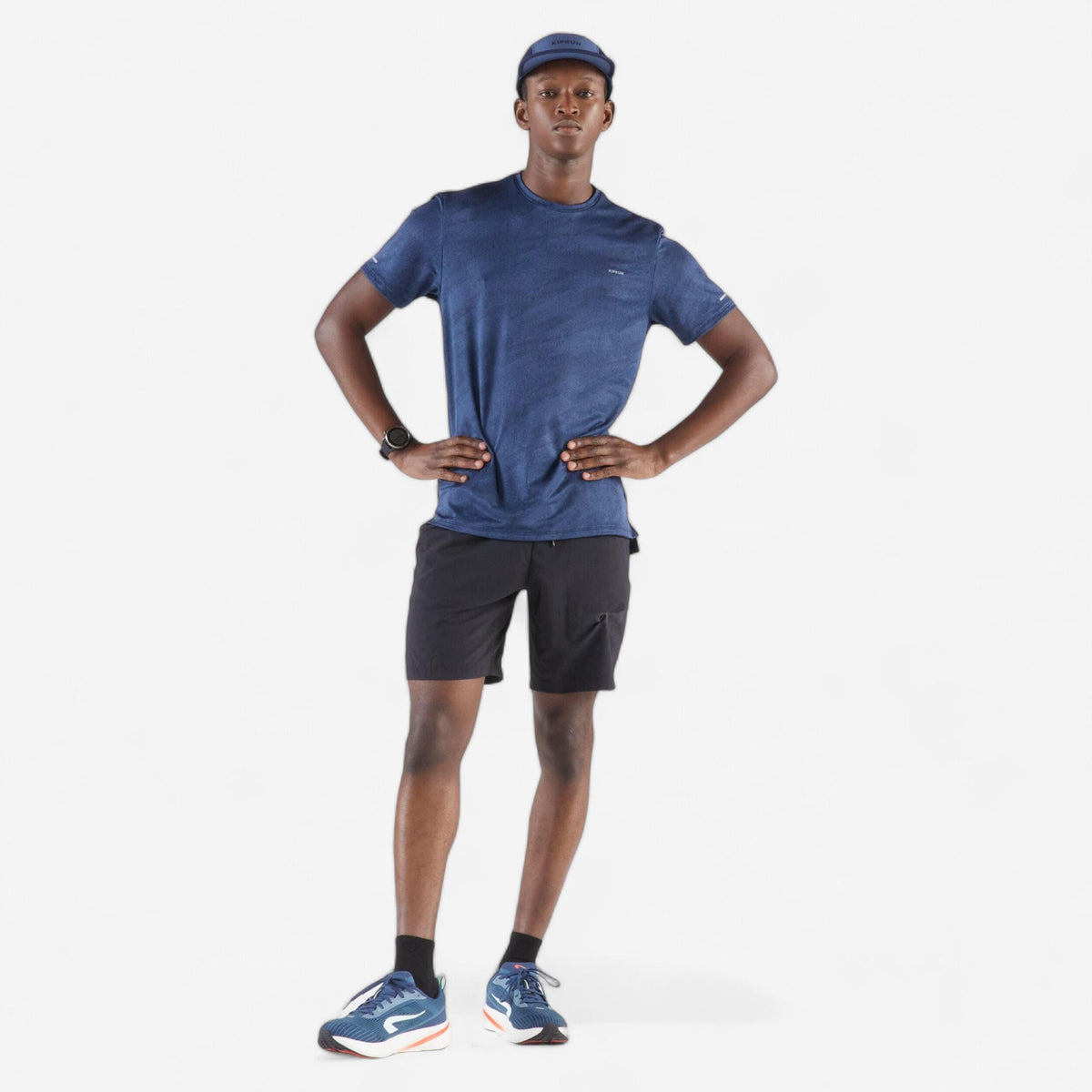 Kiprun Men's Running T-Shirt Kiprun Run 500 Graph Blue