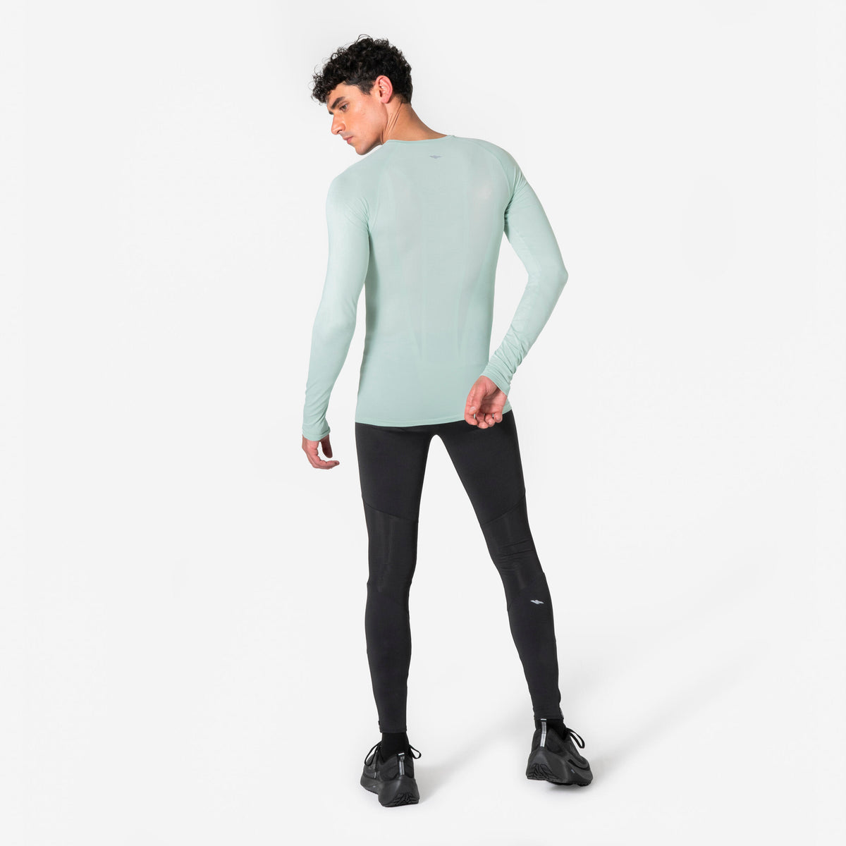 Kiprun Men's Long-Sleeved Slim Running T-Shirt Kiprun Run 500 Seamless Green