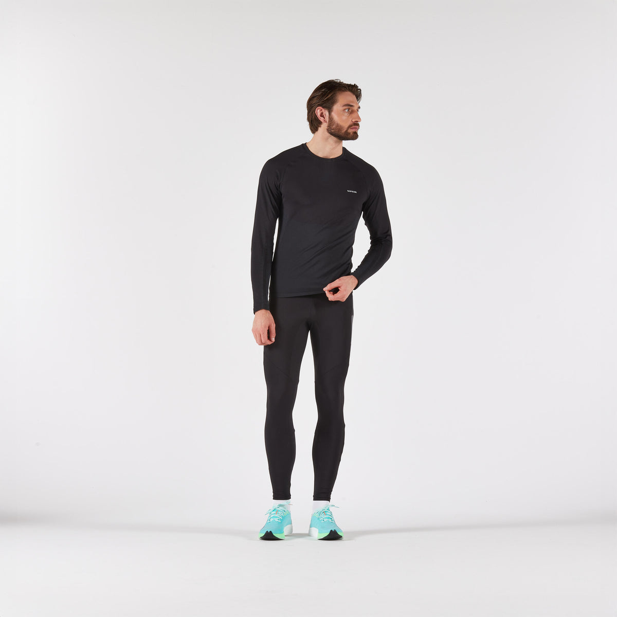 Kiprun Run 500 Warm Men's Long-Sleeved Zipped T-Shirt - Black