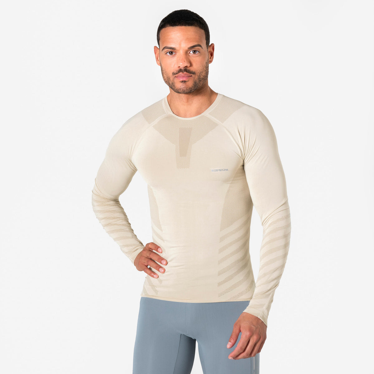 Kiprun Men's Long-Sleeved Slim Running T-Shirt Kiprun Run 500 Seamless Purple