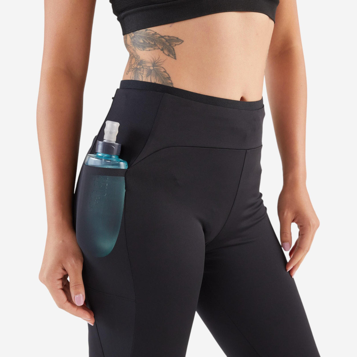 Kiprun Women's Warm Running Leggings - Kiprun Run 500 Warm - Smoke Green