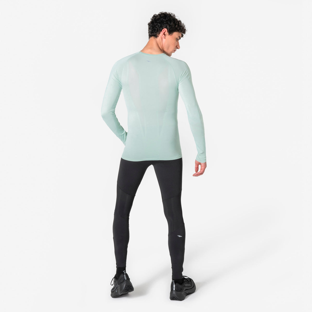 Kiprun Men's Long-Sleeved Slim Running T-Shirt Kiprun Run 500 Seamless Green