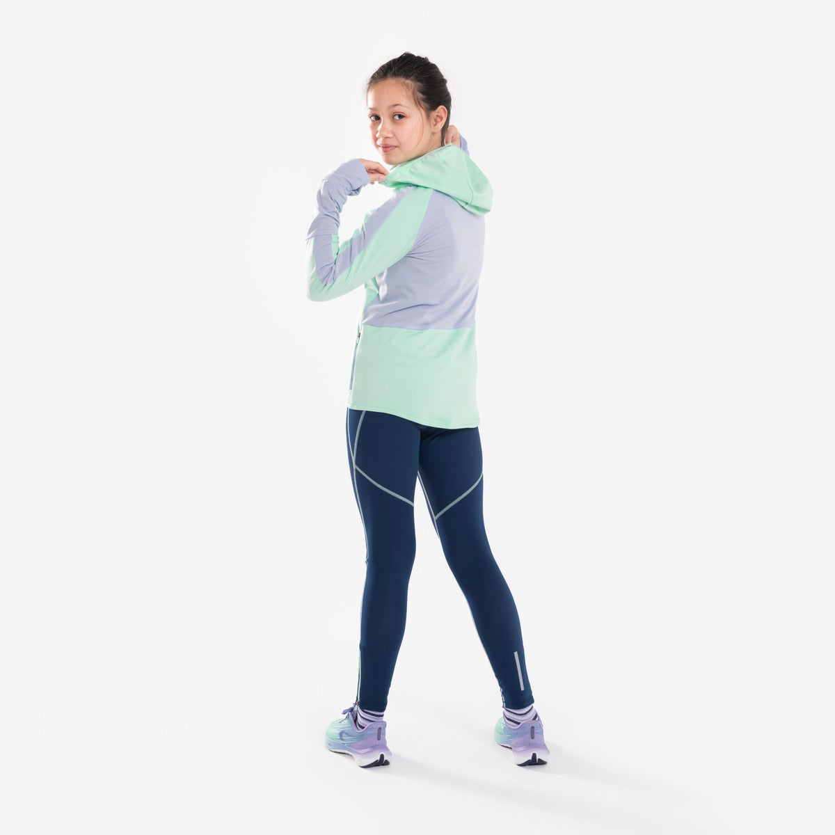 Kiprun Dry+ 900 Kids' Zipped Running Tights - Black