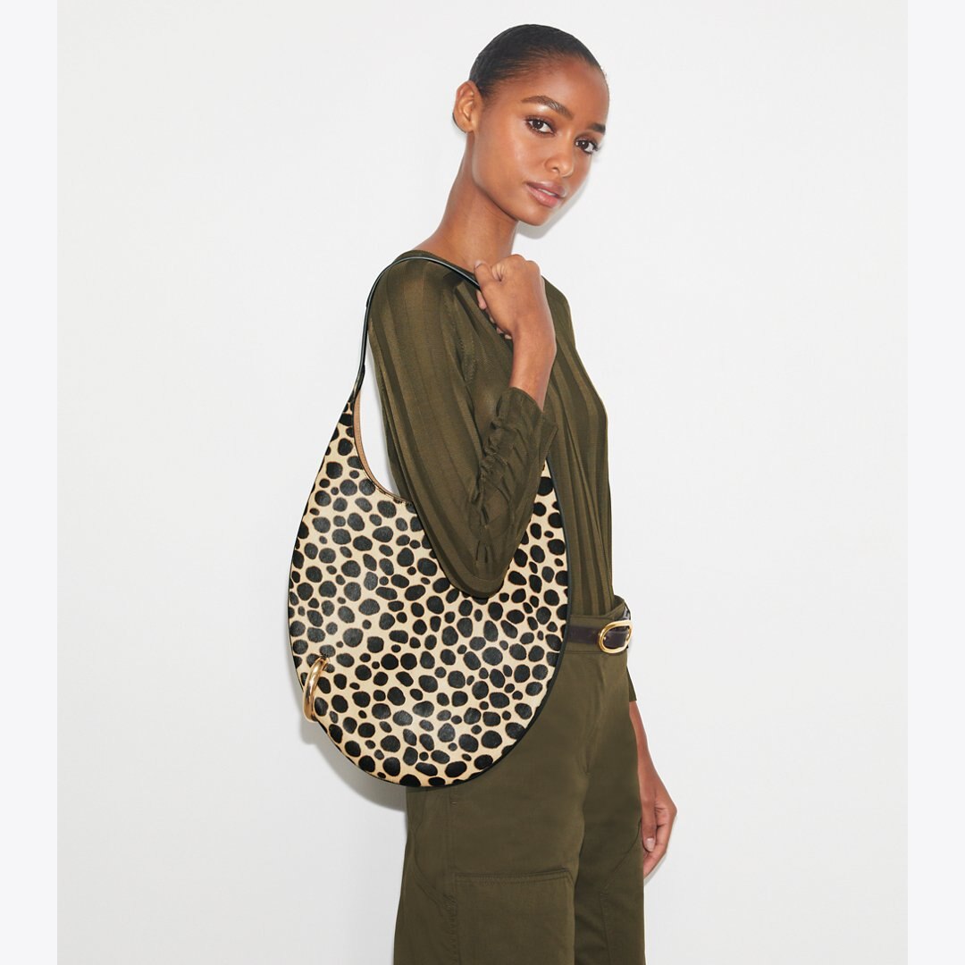 Tory Burch Pierced Calf Hair Handbag Multi