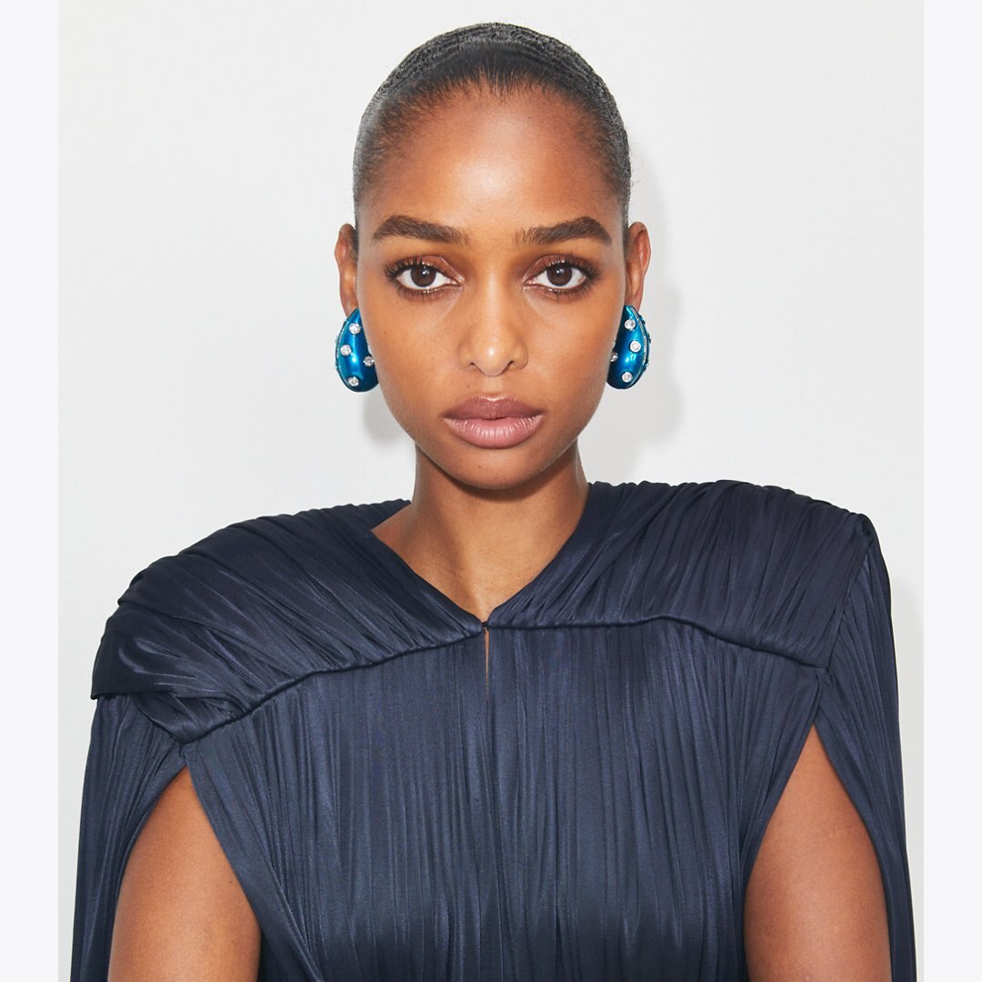 Tory Burch Pierced Earring Blue / Crystal