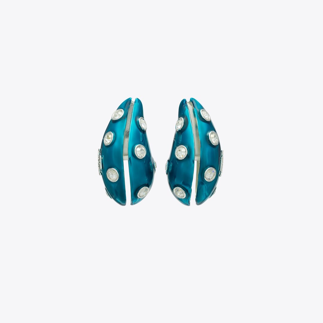 Tory Burch Pierced Earring Blue / Crystal
