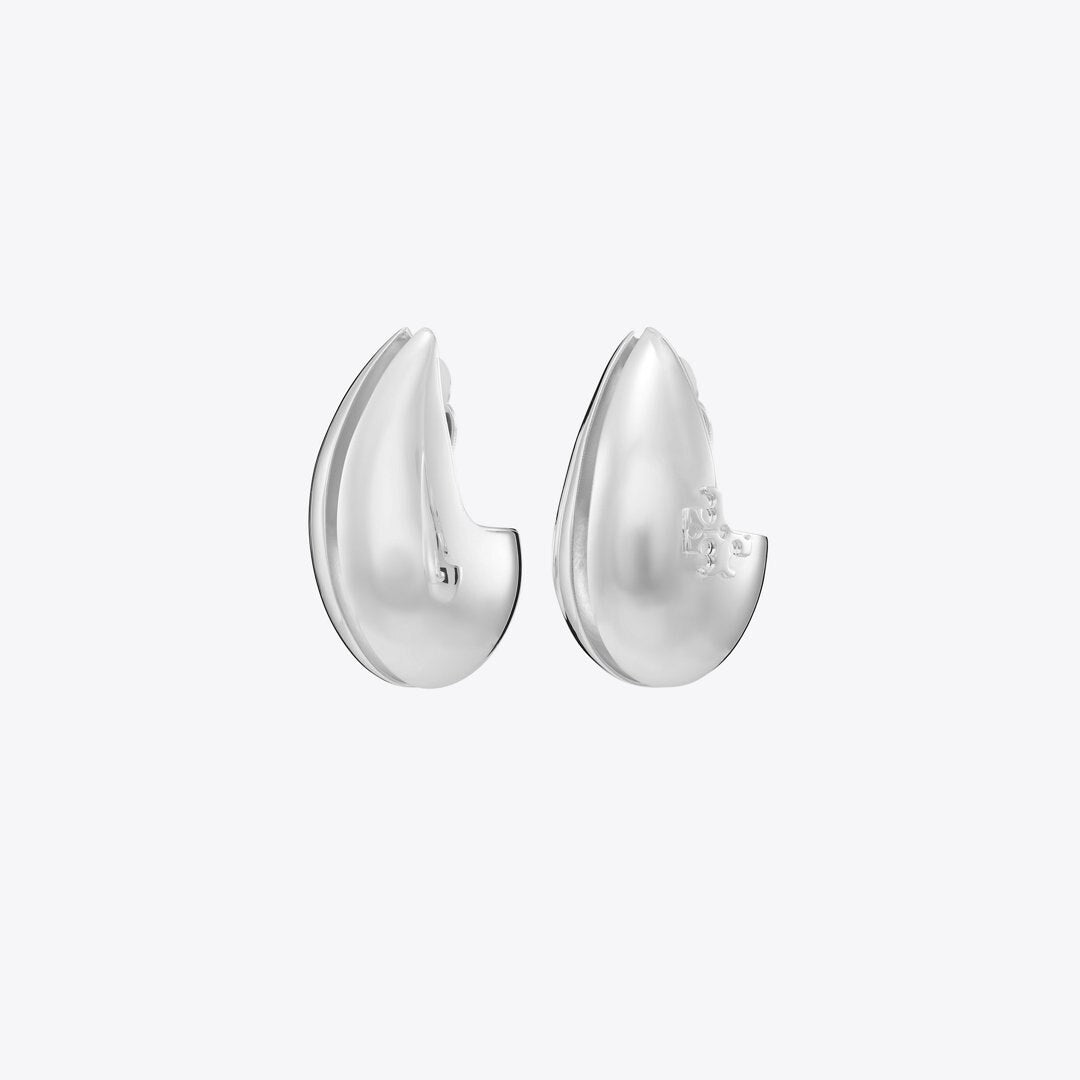 Tory Burch Pierced Earrings Light Silver