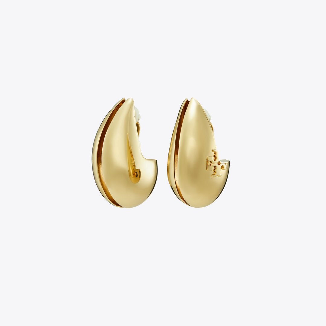 Tory Burch Pierced Earrings Light Brass