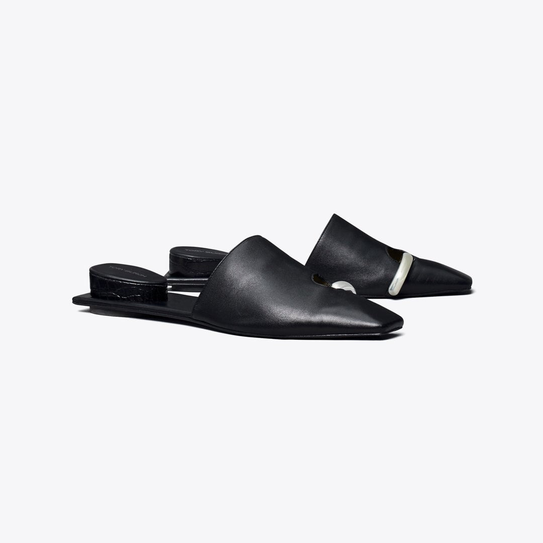 Tory Burch Pierced Mule PERFECT BLACK / SILVER