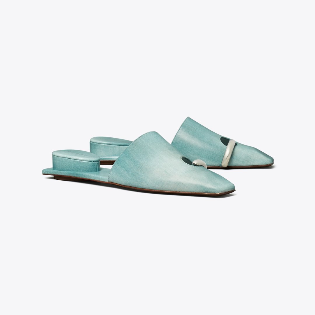 Tory Burch Pierced Mule NORTHERN BLUE / SILVER