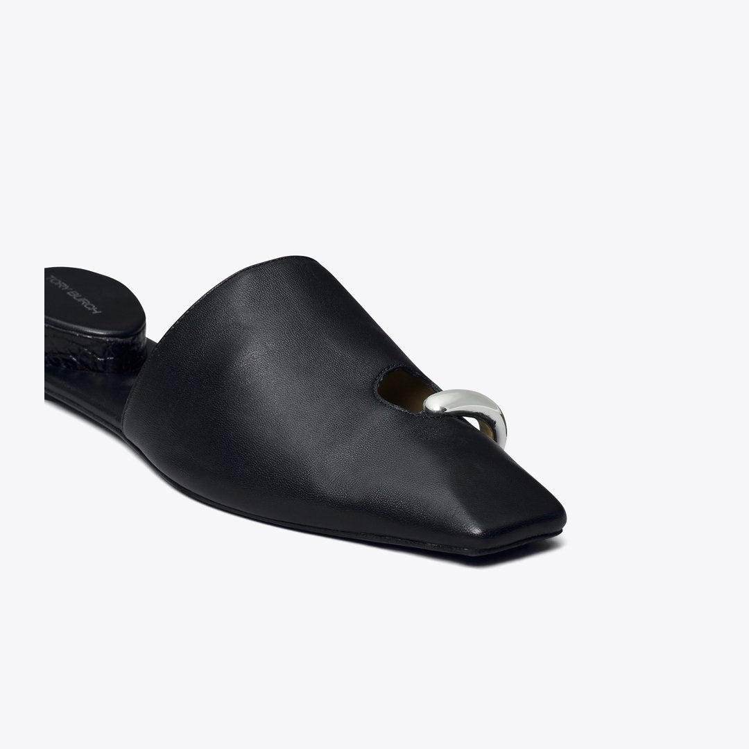 Tory Burch Pierced Mule PERFECT BLACK / SILVER