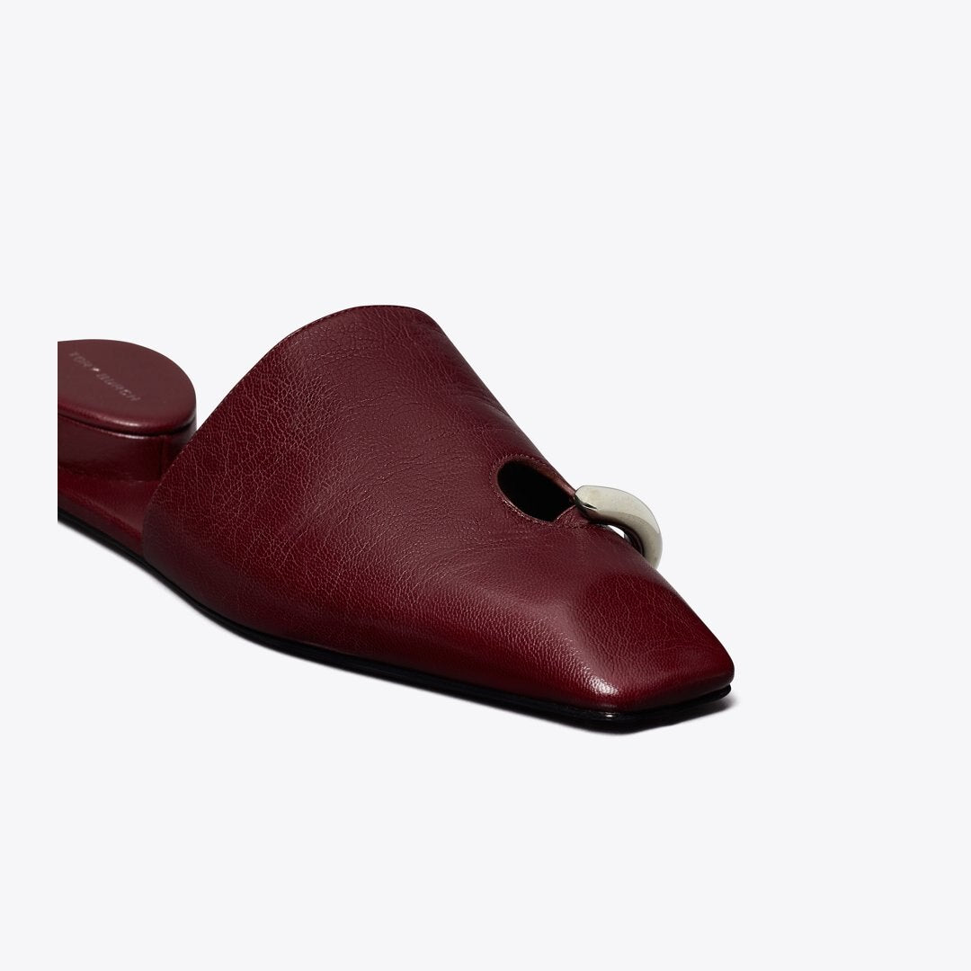 Tory Burch Pierced Mule DARK CARMINE