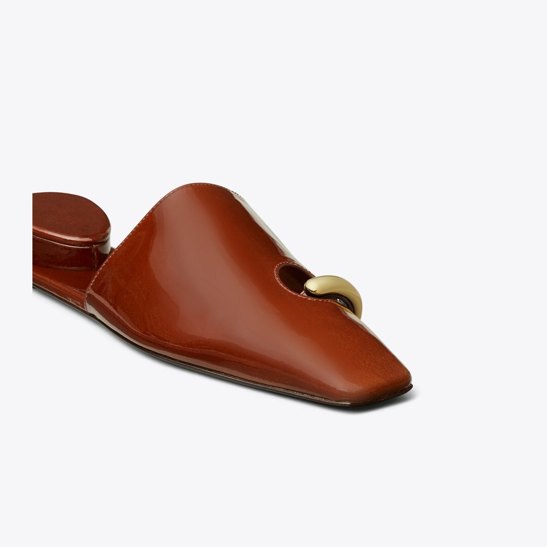 Tory Burch Pierced Mule RUSSET BROWN / GOLD