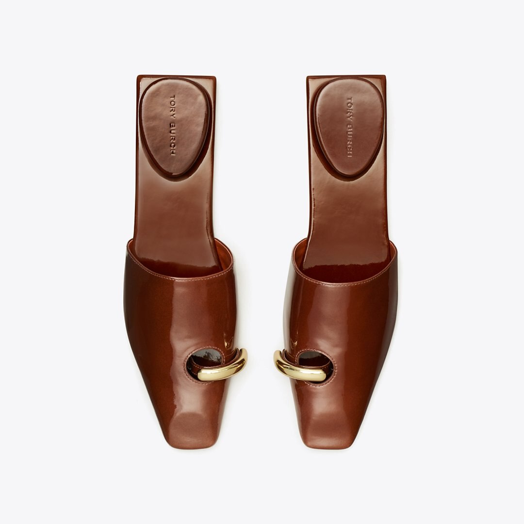 Tory Burch Pierced Mule RUSSET BROWN / GOLD