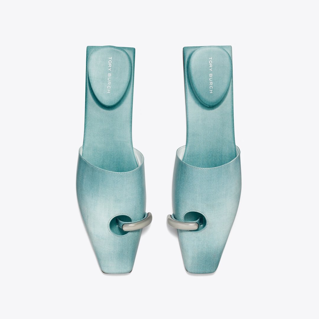 Tory Burch Pierced Mule NORTHERN BLUE / SILVER