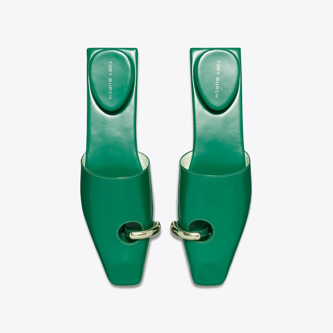 Tory Burch Pierced Mule GRASS / SILVER