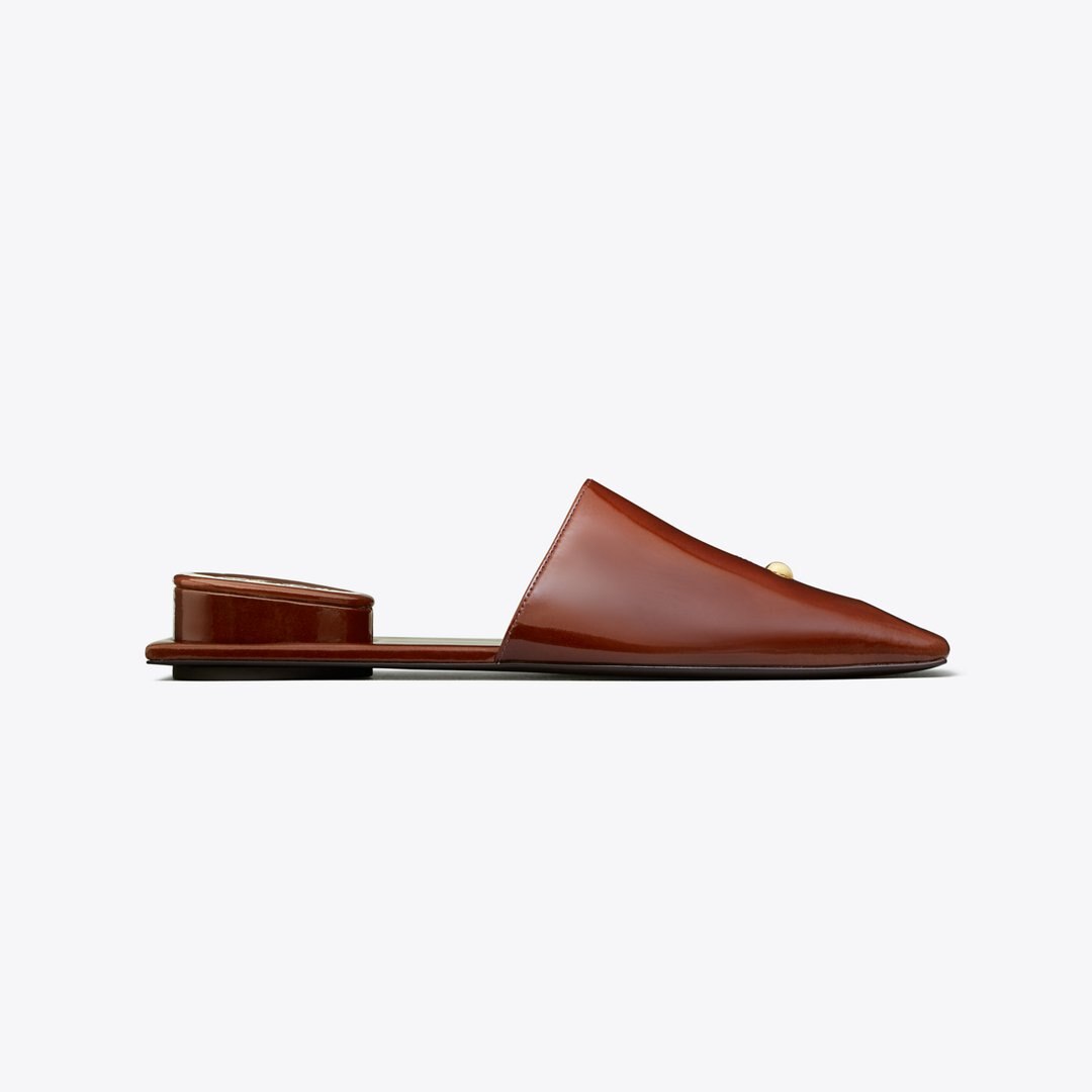 Tory Burch Pierced Mule RUSSET BROWN / GOLD