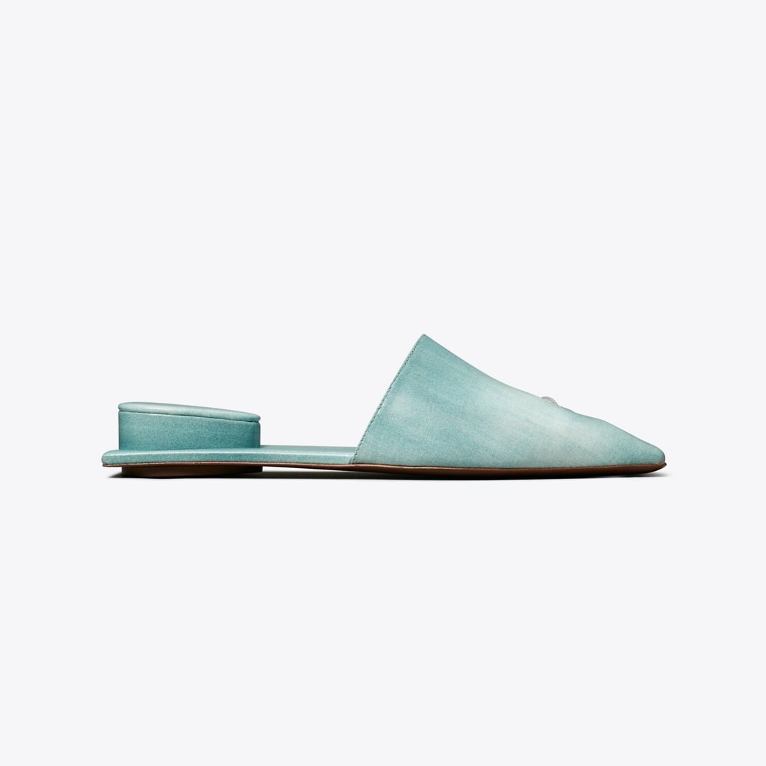 Tory Burch Pierced Mule NORTHERN BLUE / SILVER