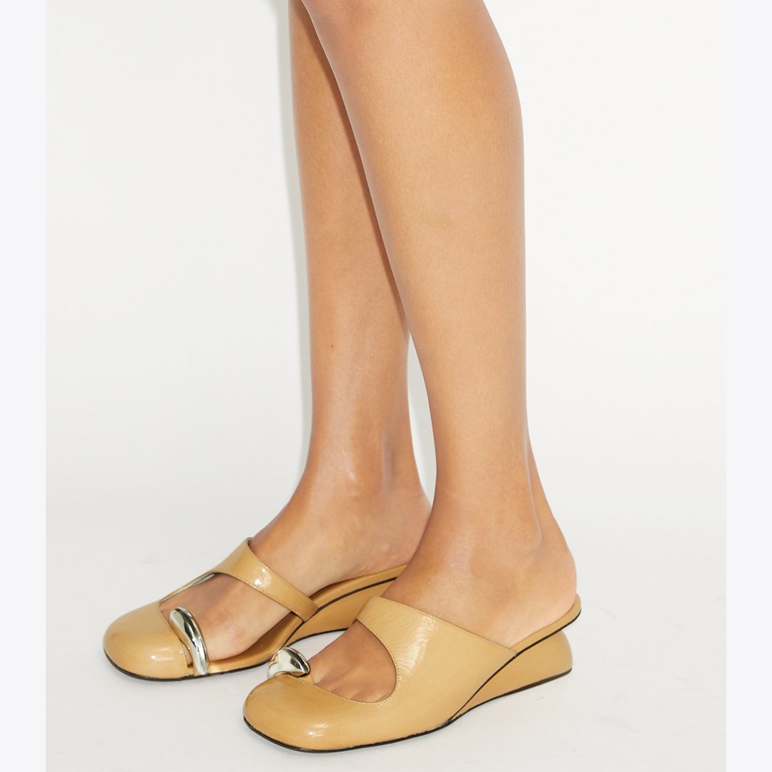 Tory Burch Pierced Mule Wedge CANTUCCI / SILVER