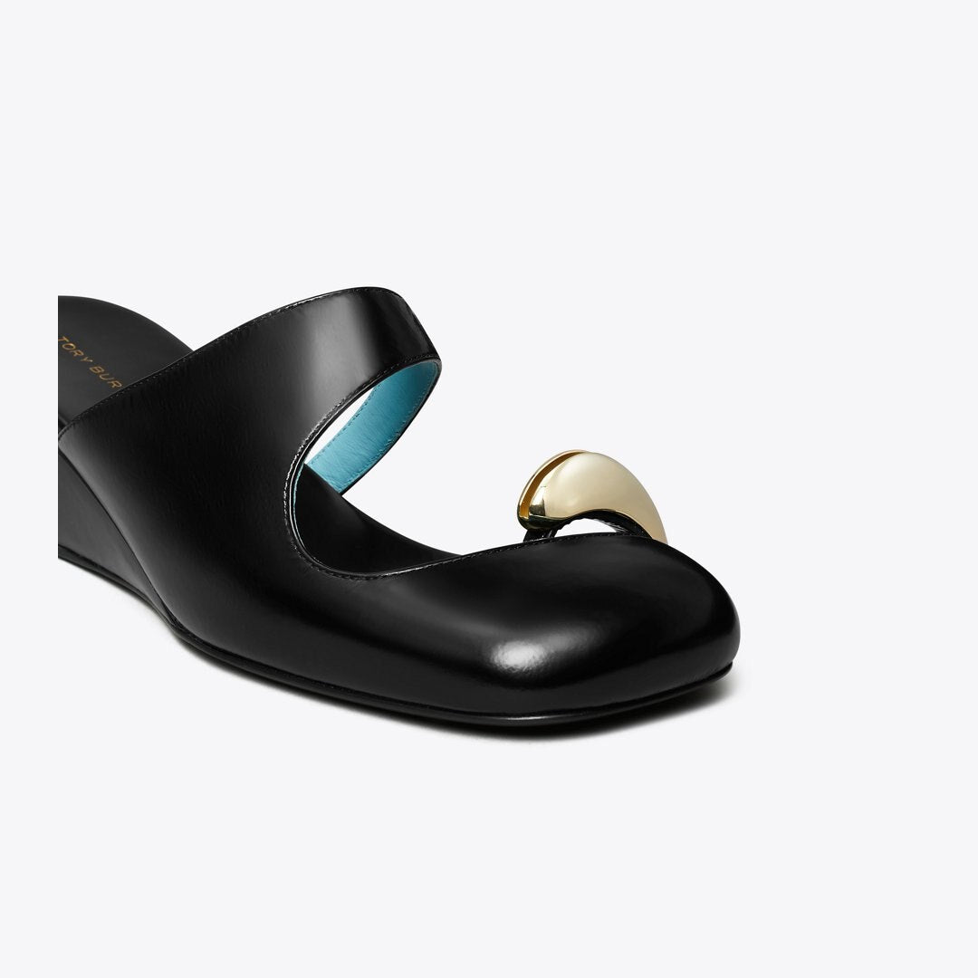 Tory Burch Pierced Mule Wedge NERO