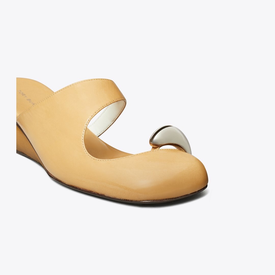 Tory Burch Pierced Mule Wedge CANTUCCI / SILVER