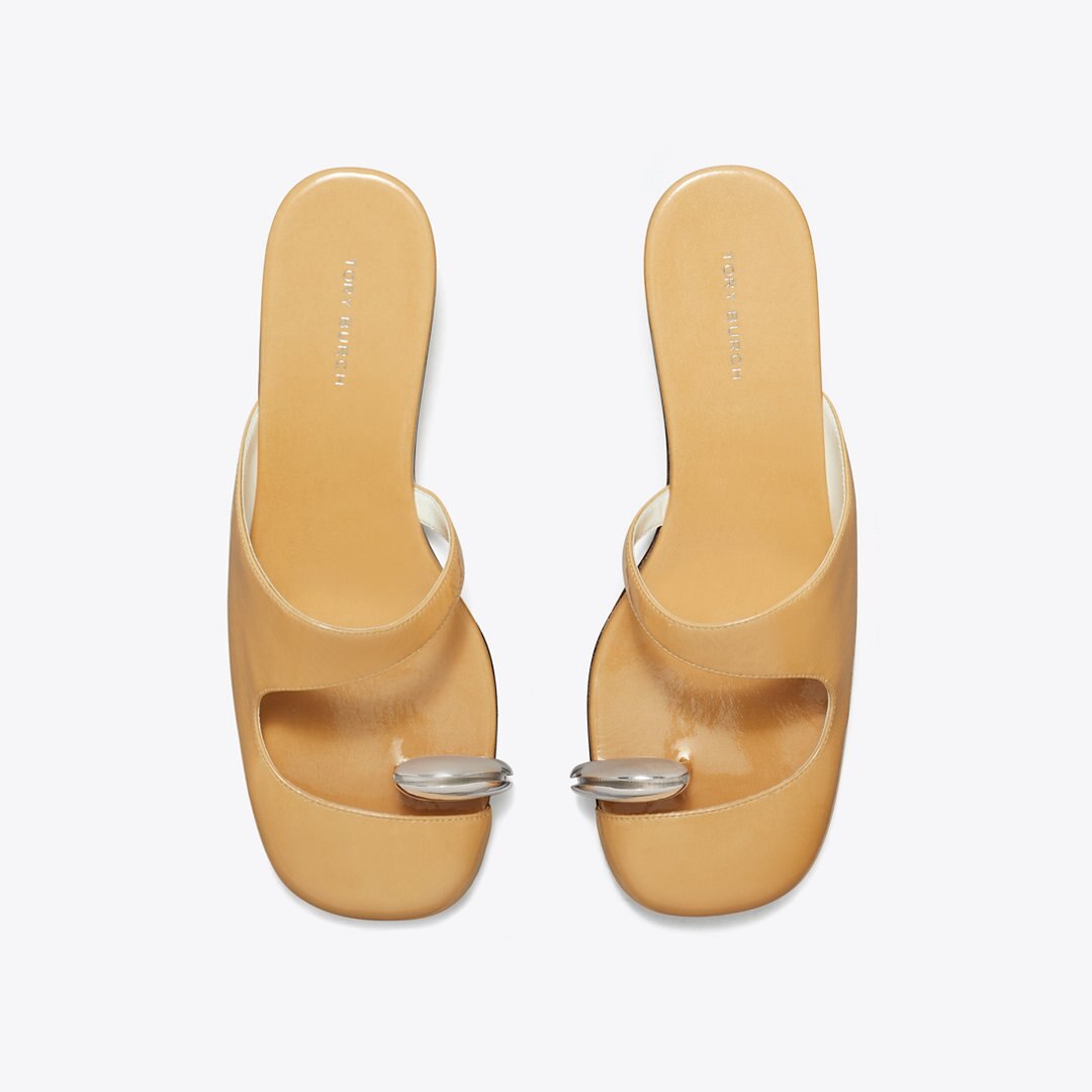 Tory Burch Pierced Mule Wedge CANTUCCI / SILVER