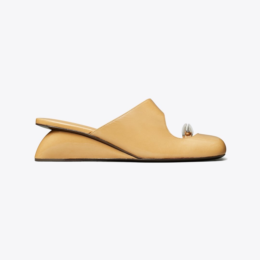 Tory Burch Pierced Mule Wedge CANTUCCI / SILVER