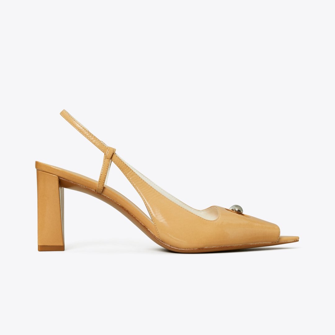 Tory Burch Pierced Peep-Toe Slingback CANTUCCI / GOLD