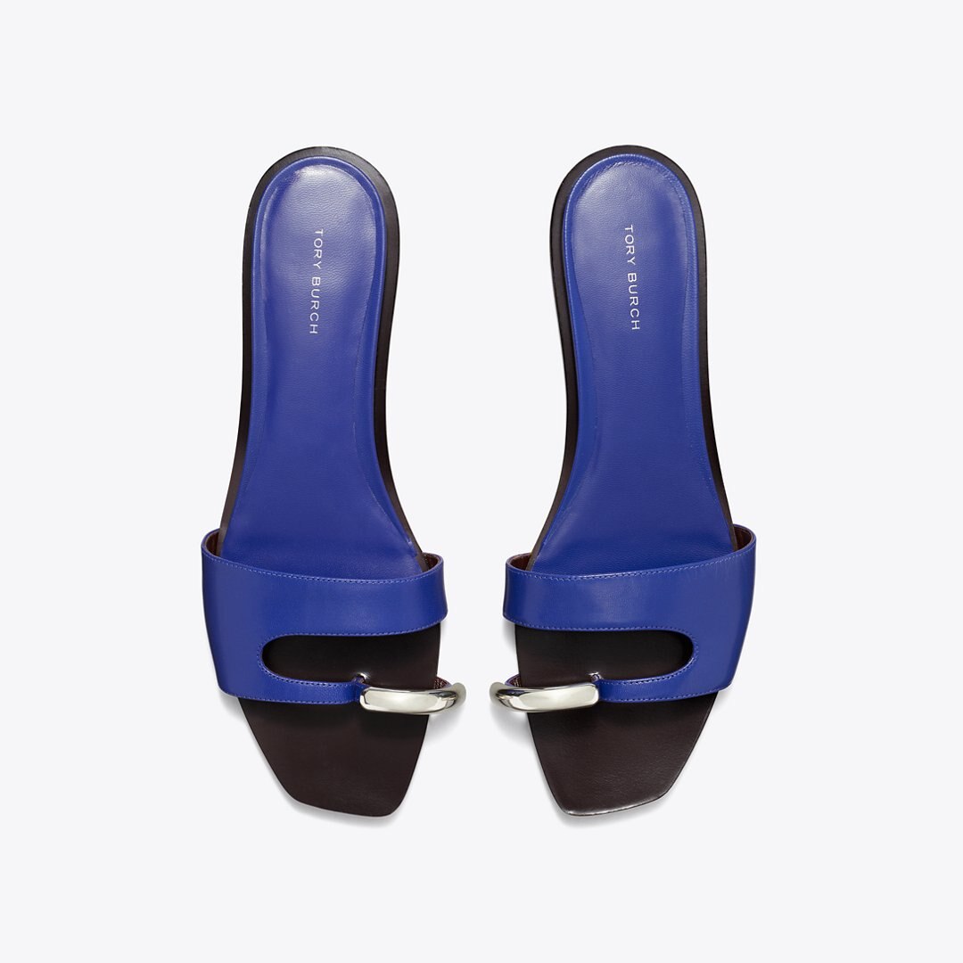 Tory Burch Pierced Slide ULTRA MARINE BLUE / SILVER