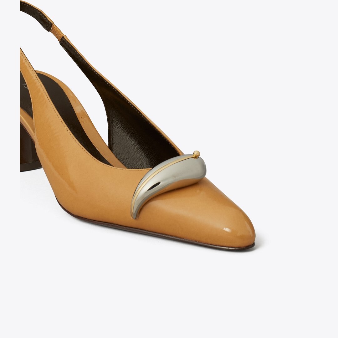 Tory Burch Pierced Slingback Heel CANTUCCI / SILVER
