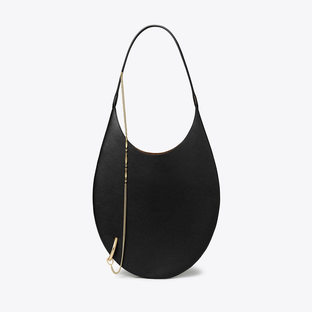 Tory Burch Pierced Soft Bag BLACK/GOLD