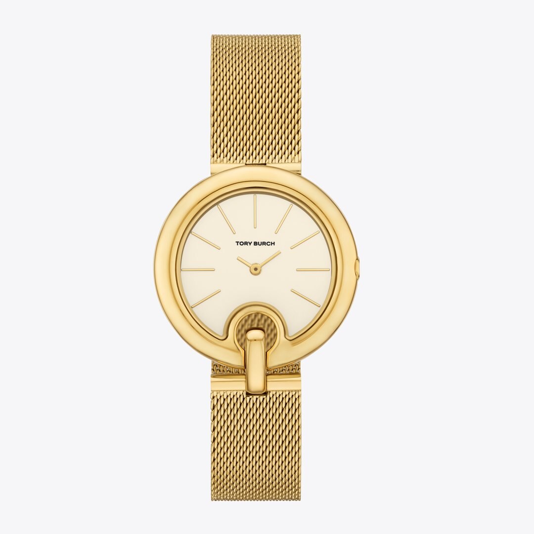 Tory Burch Pierced Watch IVORY/GOLD
