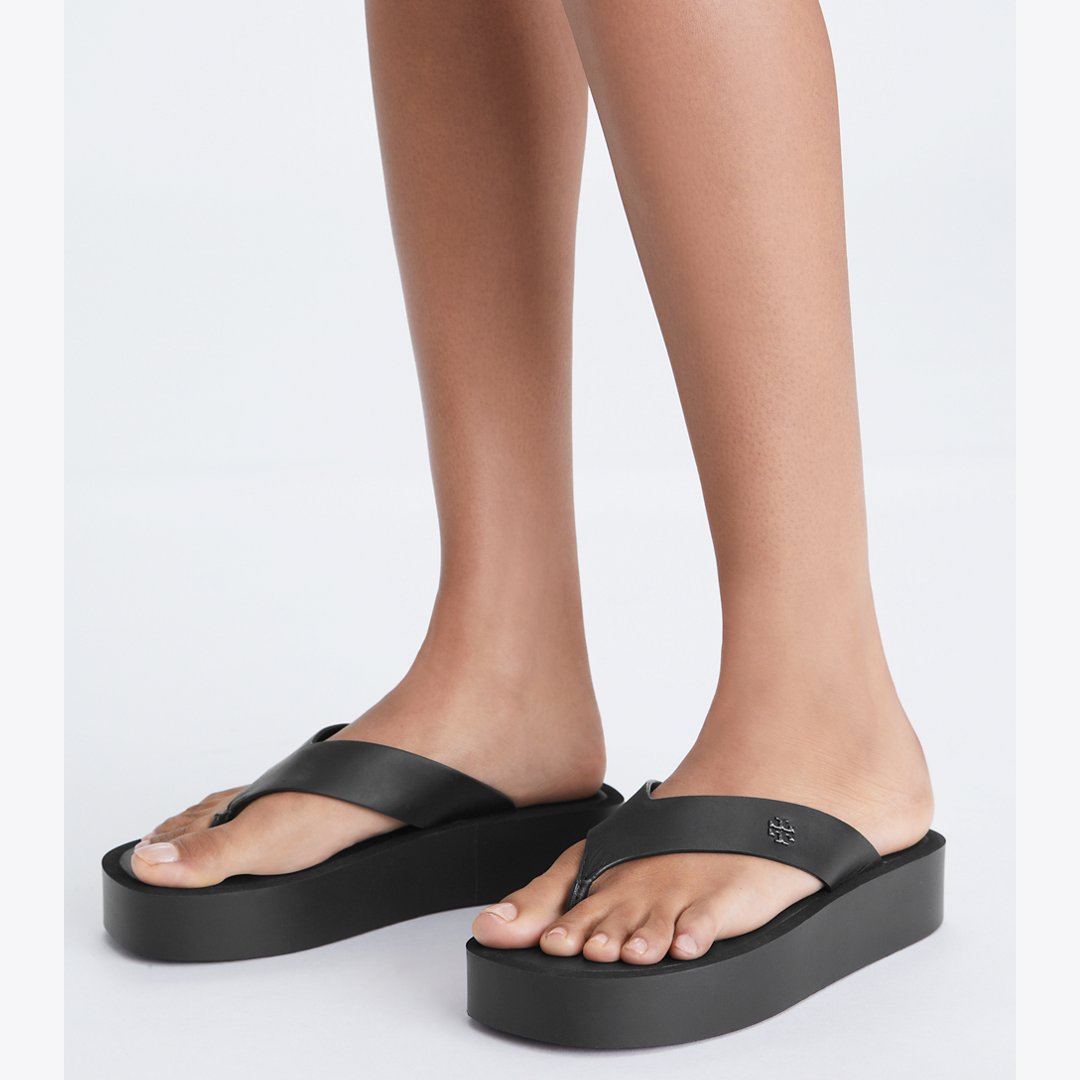 Tory Burch Platform Flip-Flop Black / Black