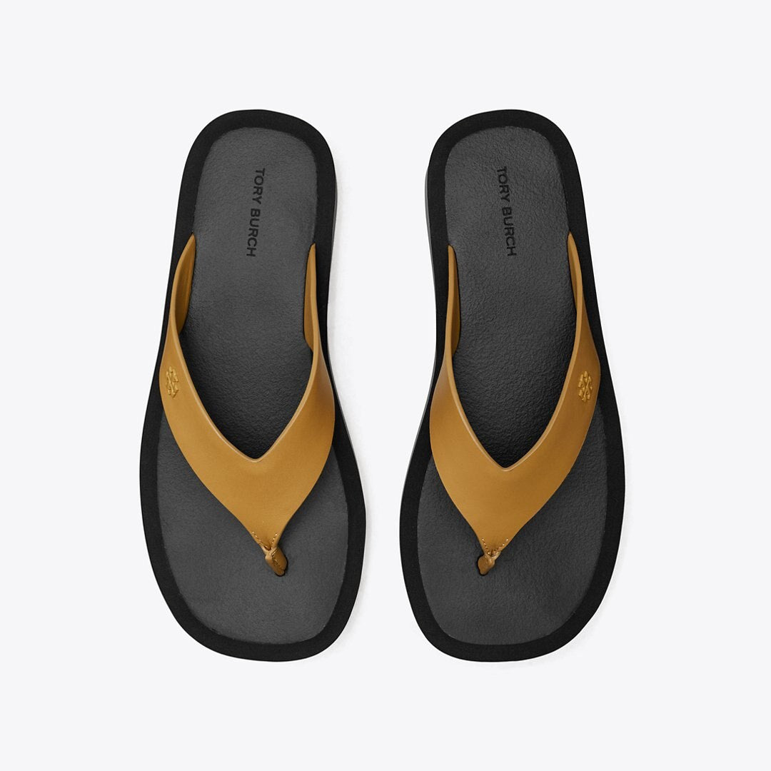 Tory Burch Platform Flip-Flop GINGER SHORTBREAD / BLACK