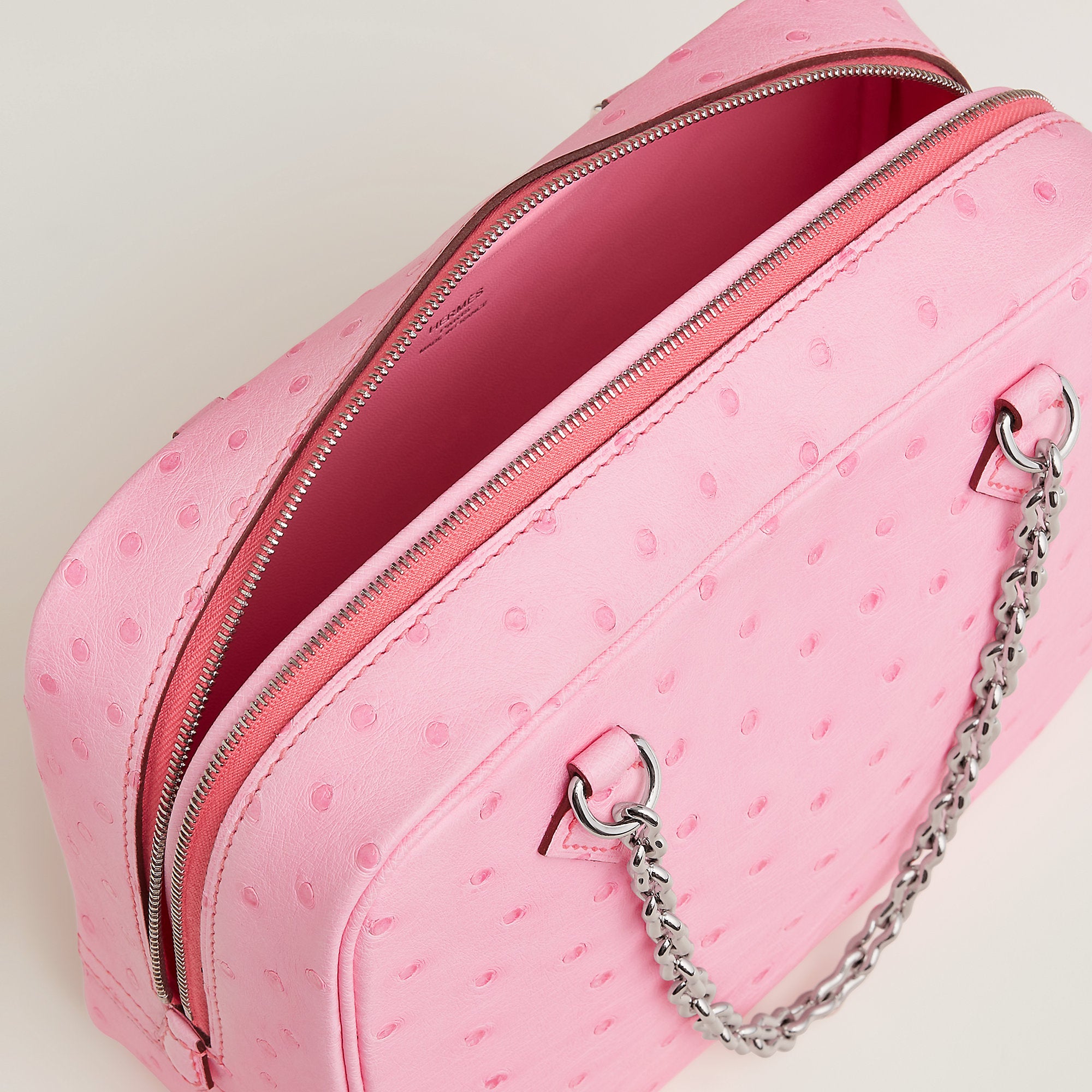 Hermes Plume Chaine Mini Bag Rose Bubblegum