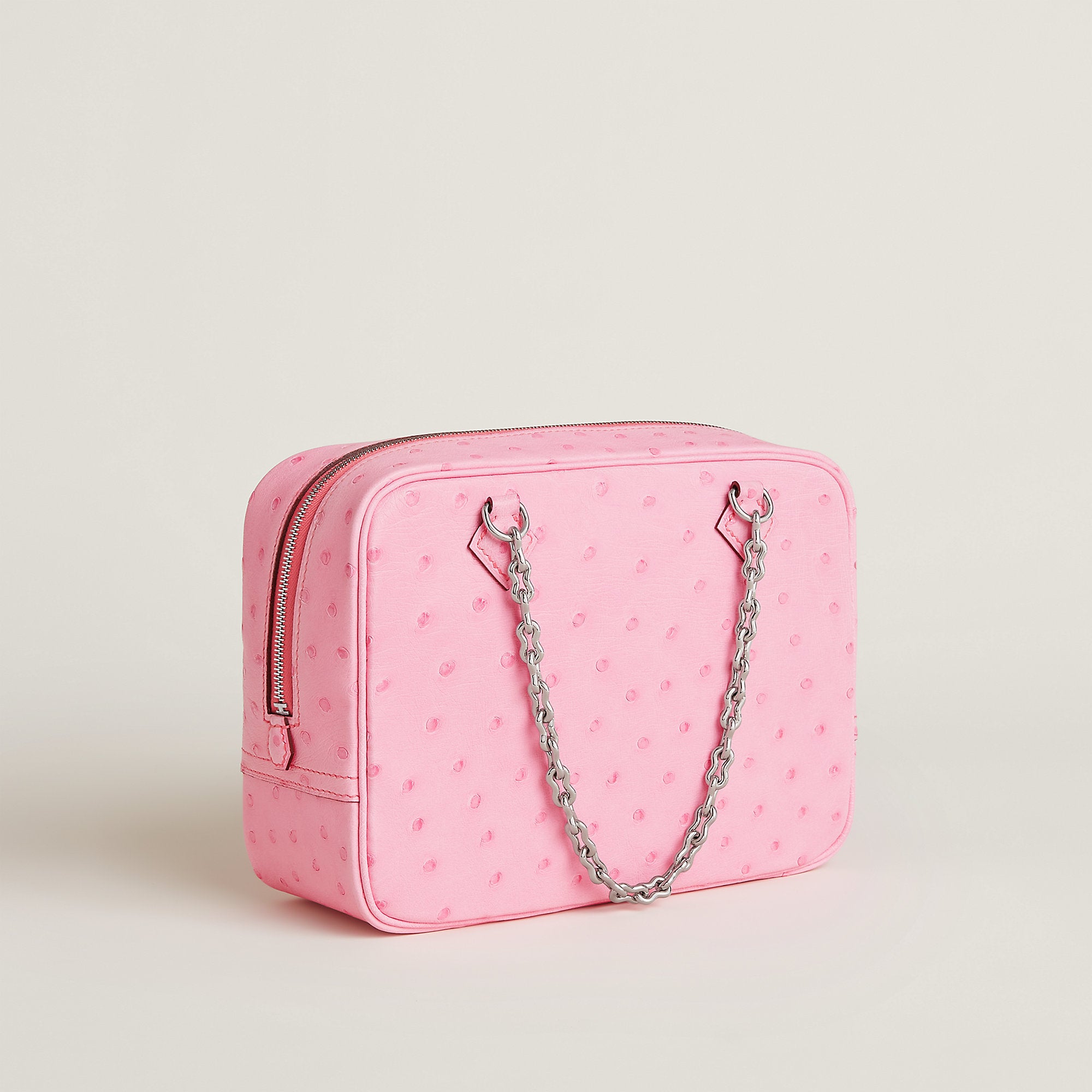 Hermes Plume Chaine Mini Bag Rose Bubblegum