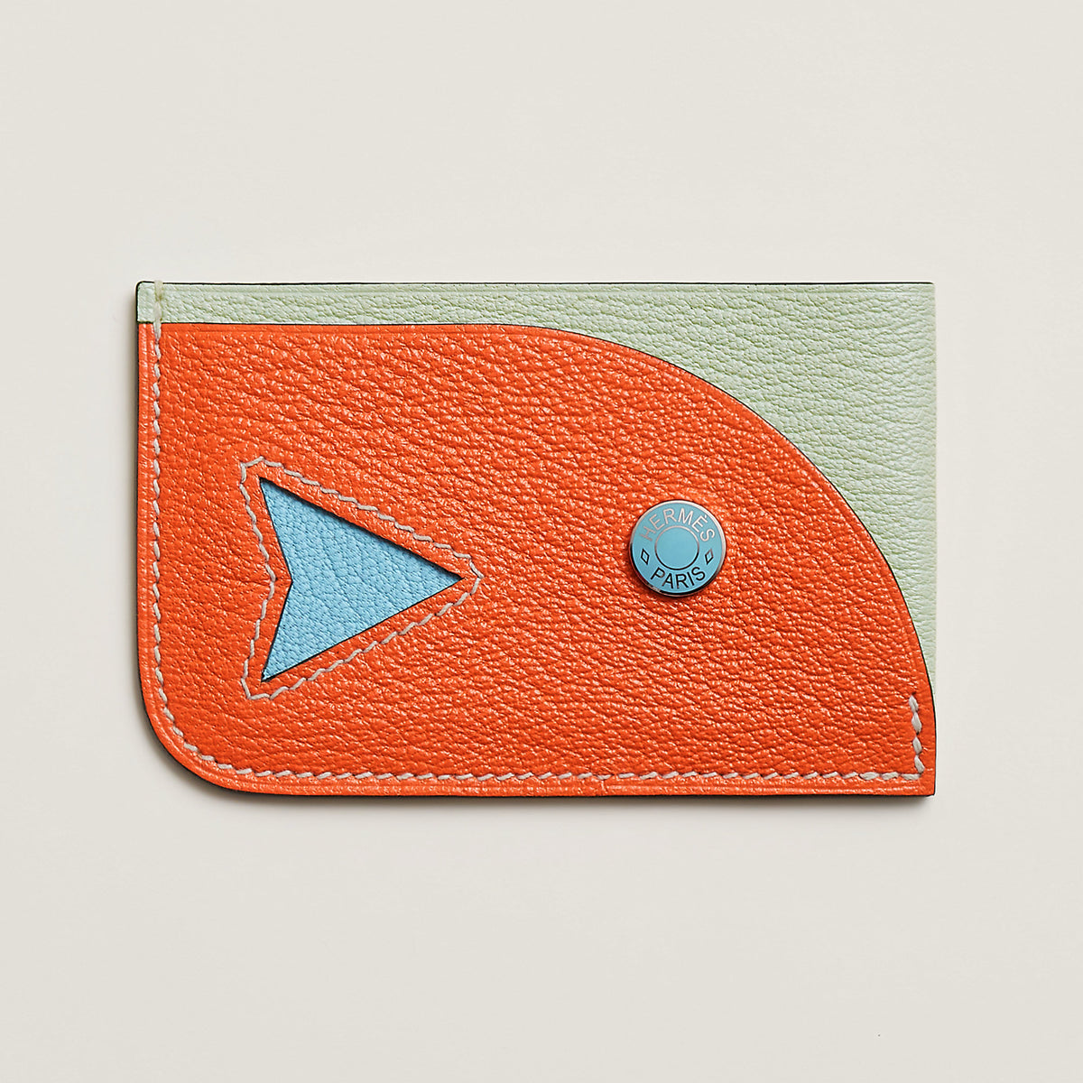 Hermes Poisson Card Holder Vert Fizz
